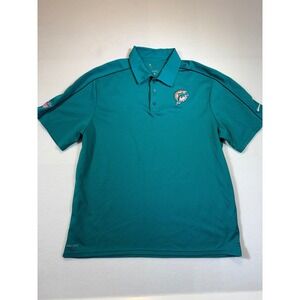Nike Miami Dolphins NFL Dri-Fit Polo Shirt Mens XL Football Teal